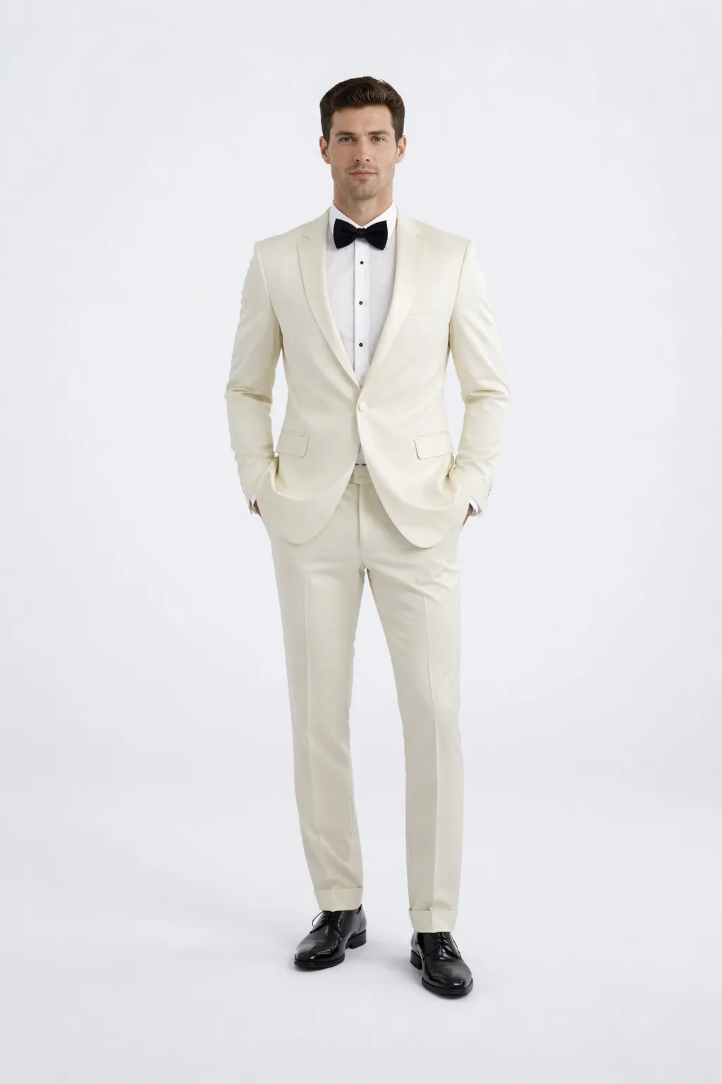 Ivory Peak Lapel Slim Fit Tuxedo for Weddings, Prom & Formal Events sold by Alberto Nardoni