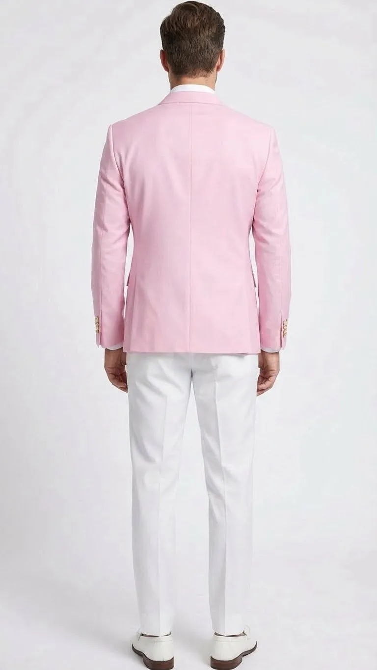Men’s Light Pink Double Breasted Blazer – Sport Jacket Coat sold by Alberto Nardoni product image thumbnail 2