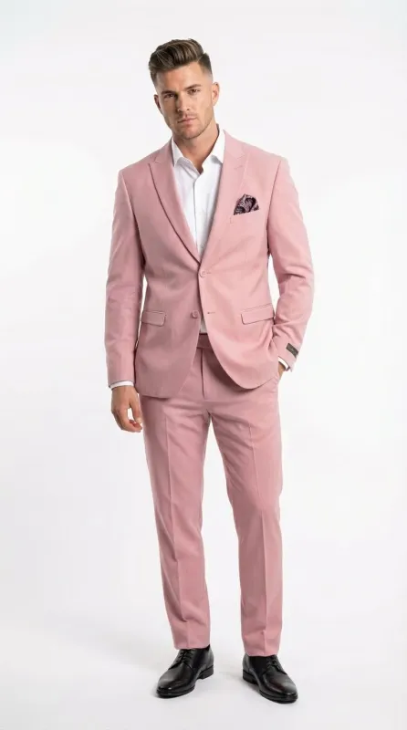 Vitali Brand Modern Fit Mens Light Pink Formal Suit - Blush Color sold by Alberto Nardoni