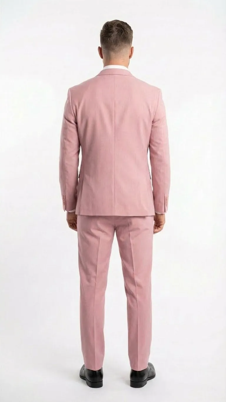 Vitali Brand Modern Fit Mens Light Pink Formal Suit - Blush Color sold by Alberto Nardoni product image thumbnail 2