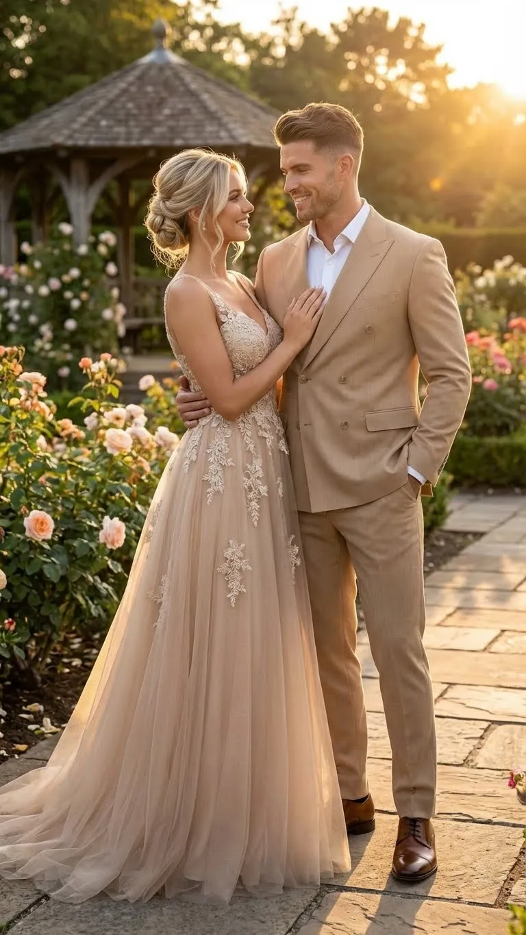 Vitali Brand Mens Beige Double Breasted Suit Classic Wedding, Prom & Party Wear Formal Outfit Khaki Camel Color sold by Alberto Nardoni product image thumbnail 5