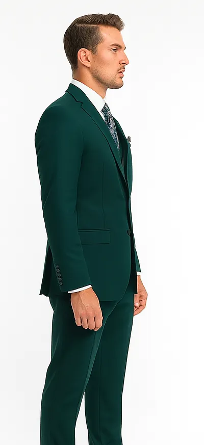 Mens Dark Teal Suit - Teal Blue Suit - Teal Color Wedding Suit sold by Alberto Nardoni product image thumbnail 3