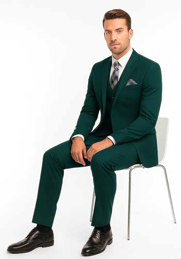 Mens Dark Teal Suit - Teal Blue Suit - Teal Color Wedding Suit sold by Alberto Nardoni product image thumbnail 4