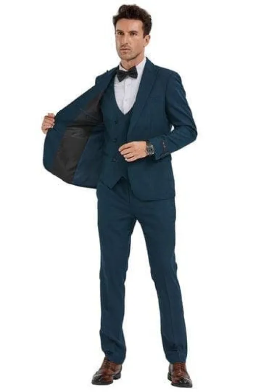 Mens Dark Teal Suit - Teal Blue Suit - Teal Color Wedding Suit made by Alberto Nardoni