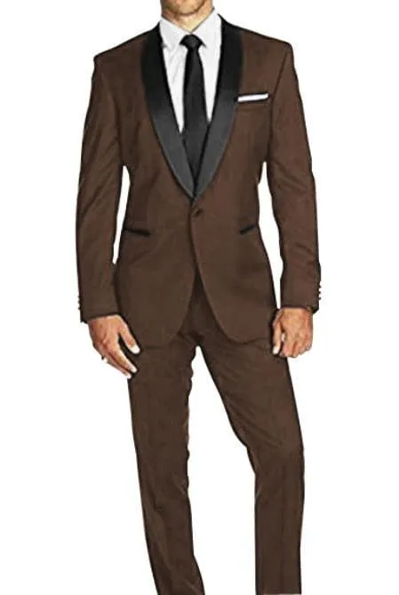 Dark Brown Tuxedo - Brown Wedding Suit sold by Alberto Nardoni
