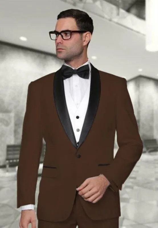 Dark Brown Tuxedo - Brown Wedding Suit sold by Alberto Nardoni