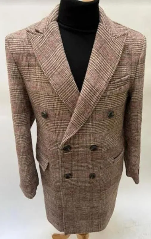 Mens Plaid Overcoat - Peacoat - Plaid Topcoats sold by Alberto Nardoni