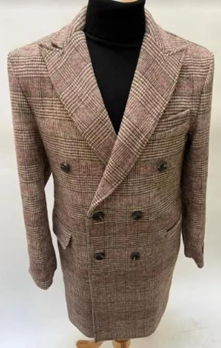 Mens Plaid Overcoat - Peacoat - Plaid Topcoats sold by Alberto Nardoni