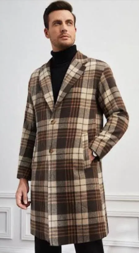 Mens Plaid Overcoat - Peacoat - Plaid Topcoats sold by Alberto Nardoni