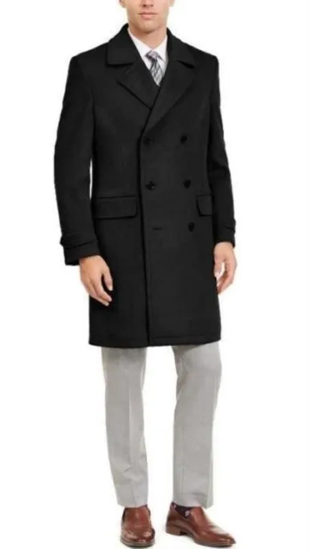 Double Breasted Three Quarter Overcoat And Cashmere Peacoat - Topcoat By Alberto Nardoni sold by Alberto Nardoni