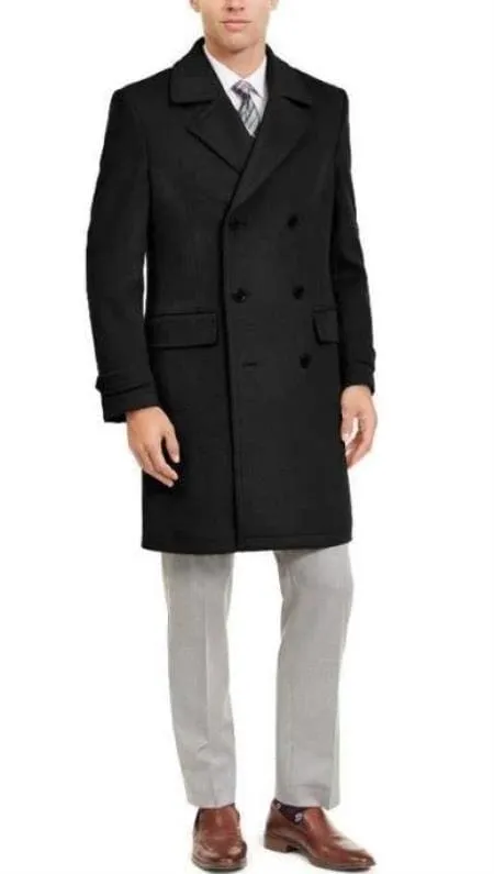 Double Breasted Three Quarter Overcoat And Cashmere Peacoat - Topcoat By Alberto Nardoni sold by Alberto Nardoni