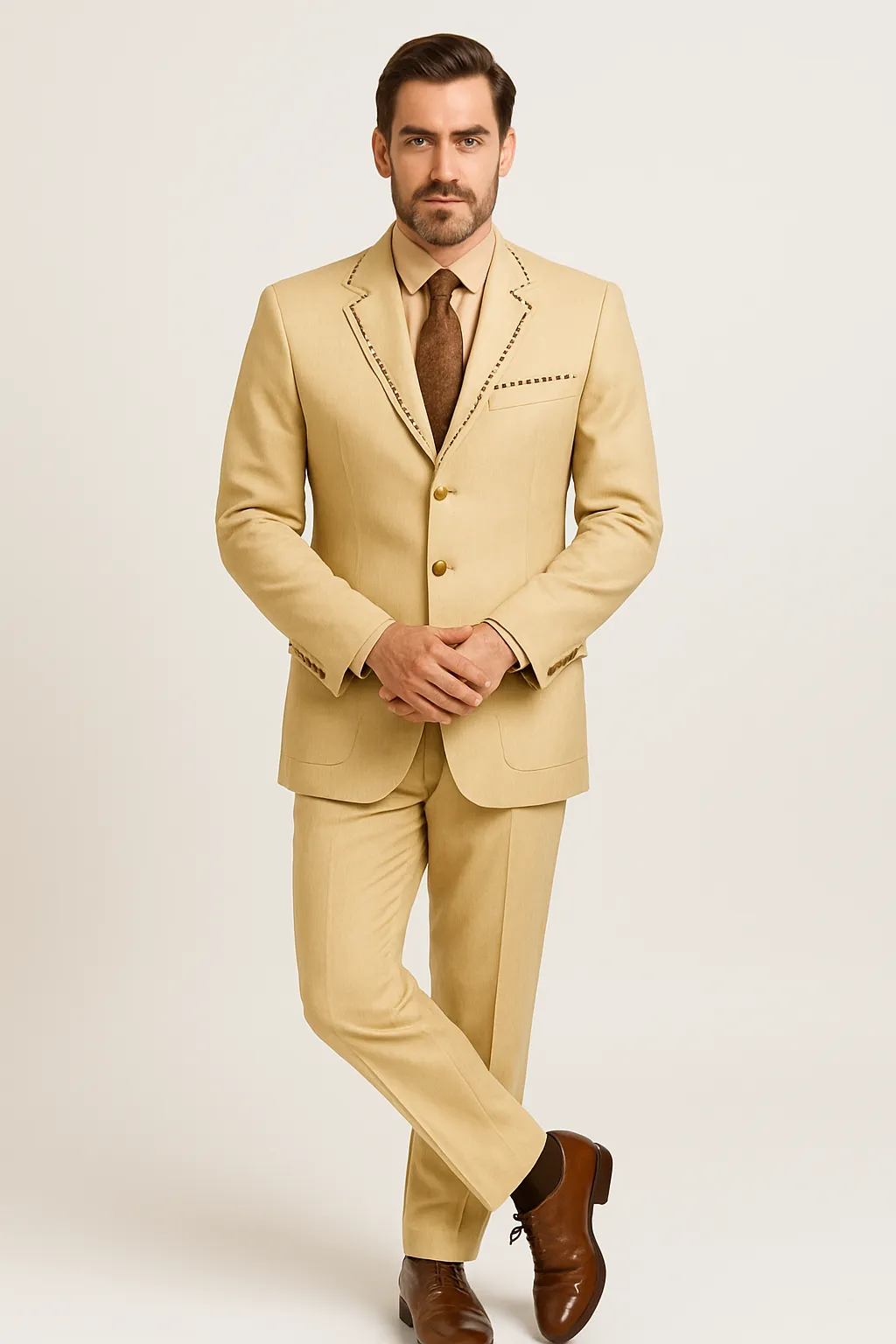 Champagne Groomsmen Suits sold by Alberto Nardoni product image thumbnail 3