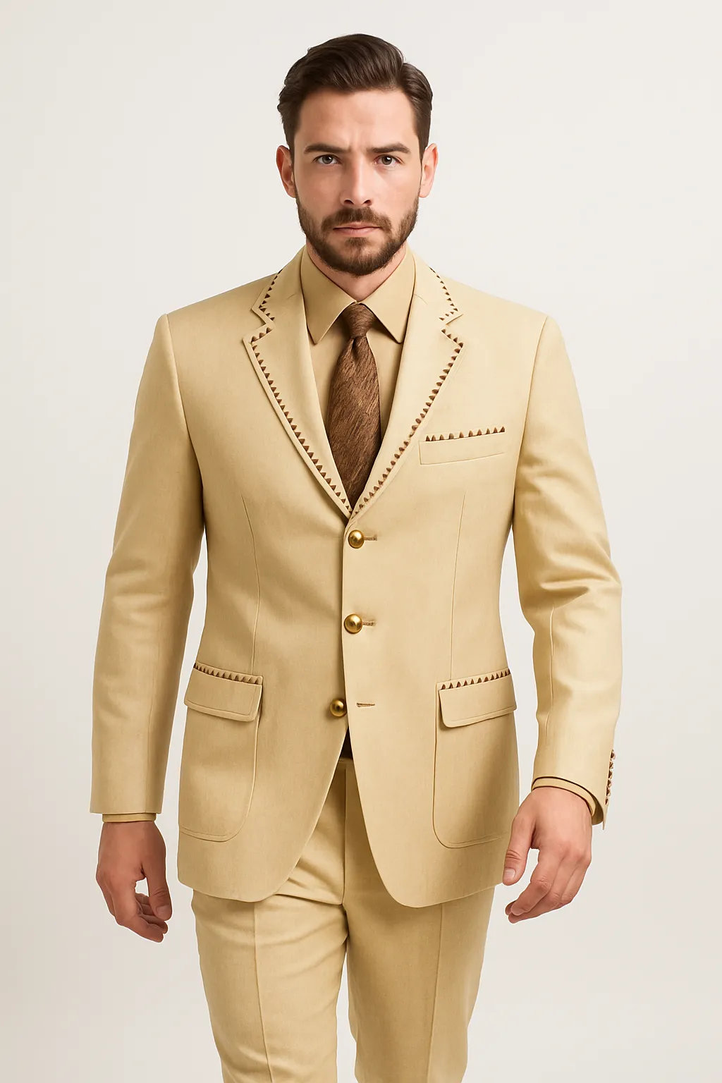Champagne Groomsmen Suits sold by Alberto Nardoni product image thumbnail 2
