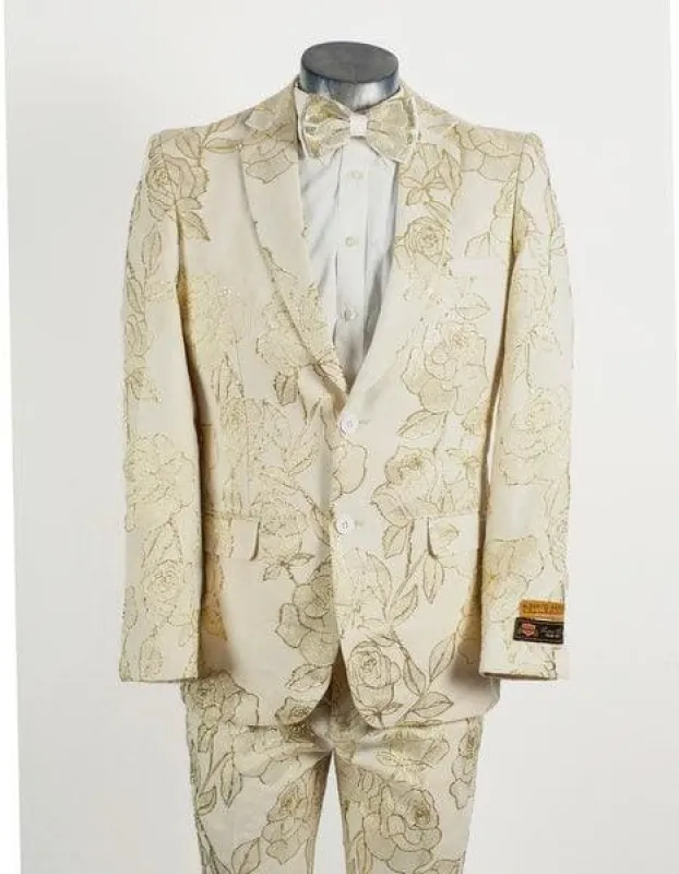 Cream Colored Suit - Cream Groomsmen Suit sold by Alberto Nardoni