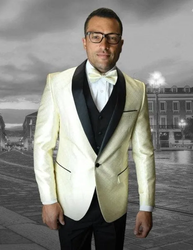 Cream Colour Suit - Cream Colored Suit - Cream Groomsmen Suit sold by Alberto Nardoni