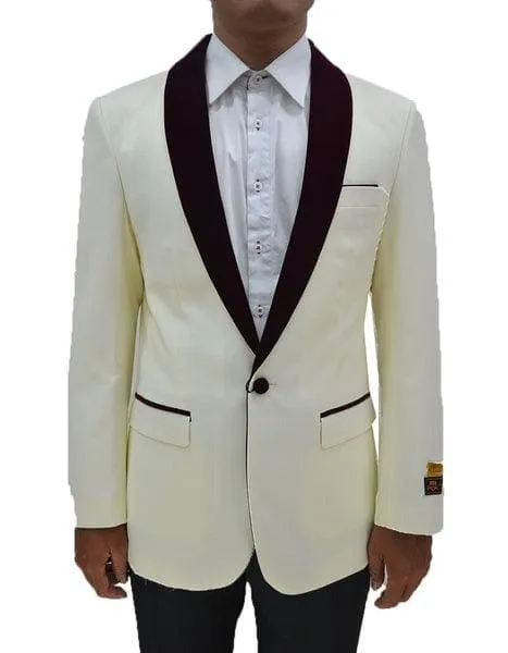 Ivory Tuxedo Jacket - Ivory Dinner Jacket sold by Alberto Nardoni