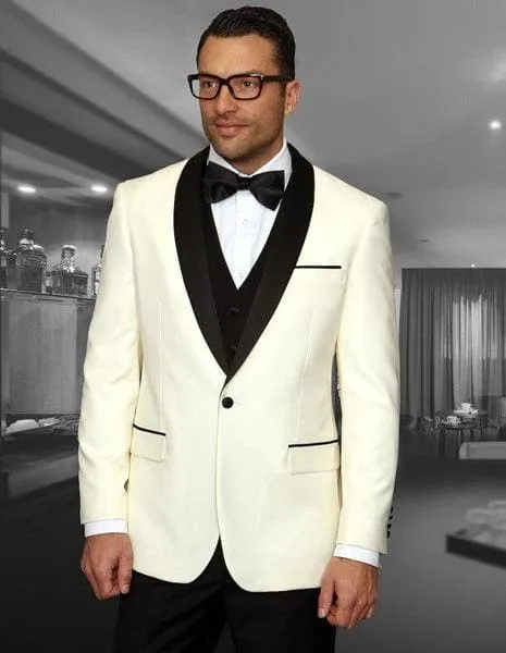 Ivory Tuxedo Jacket - Ivory Dinner Jacket sold by Alberto Nardoni