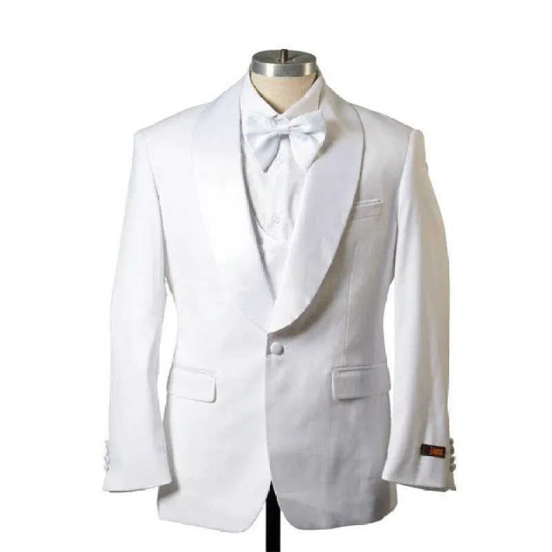 1 BUTTON SHAWL LAPEL TUXEDO WITH VEST - WHITE sold by Alberto Nardoni