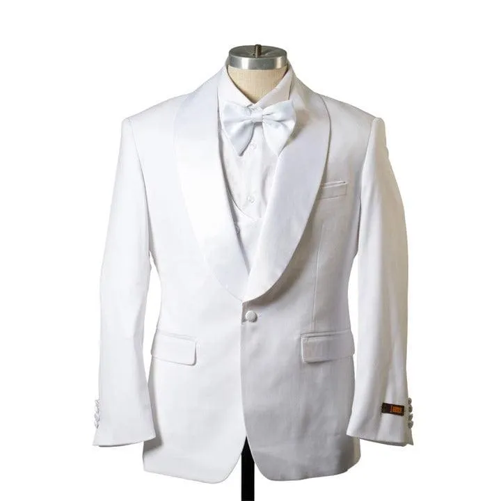 1 BUTTON SHAWL LAPEL TUXEDO WITH VEST - WHITE sold by Alberto Nardoni