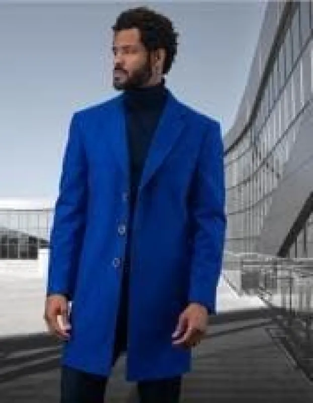Mens Royal Blue Overcoat made by Alberto Nardoni