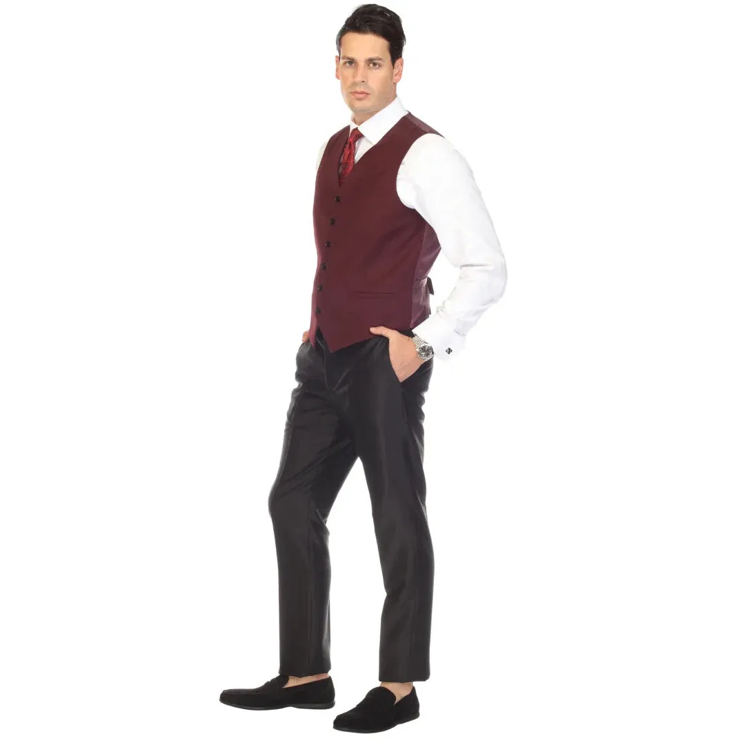 Solo Adjustable Casual and Formal Burgundy Vest sold by Alberto Nardoni product image thumbnail 2