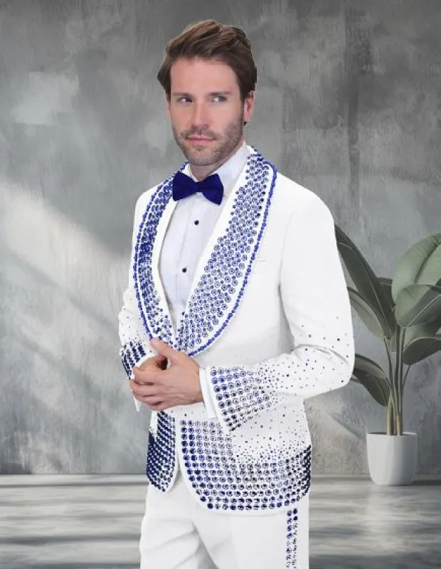 Statement Men's 2 Piece Modern Fit Tuxedo - Rhinestone Details sold by Alberto Nardoni