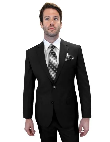 Statement Men's Outlet 2 Piece 100% Wool Modern Fit Suit - Solid Colors sold by Alberto Nardoni product image thumbnail 2