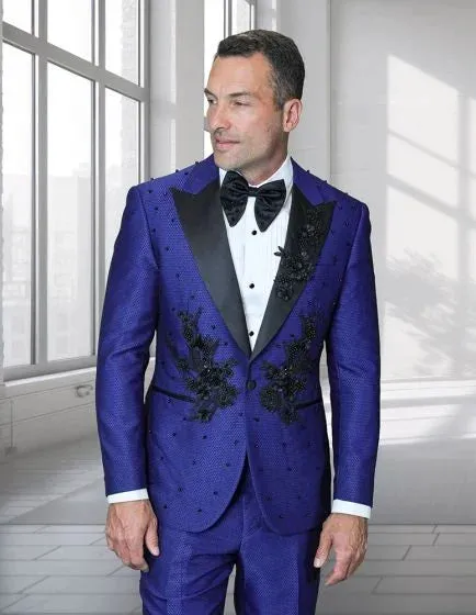 Statement Men's 2 Piece Modern Fit Tuxedo - Floral Appliqué sold by Alberto Nardoni