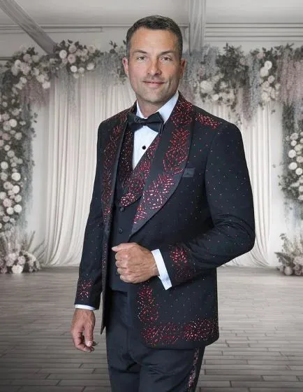 Statement Men's 3 Piece Tuxedo - Colorful Rhinestone Design sold by Alberto Nardoni product image thumbnail 4