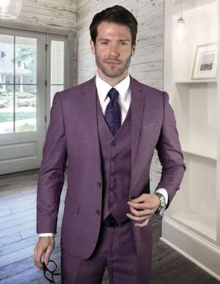 Statement Men's 3 Piece 100% Wool Fashion Suit - Subtle Texture sold by Alberto Nardoni product image thumbnail 3