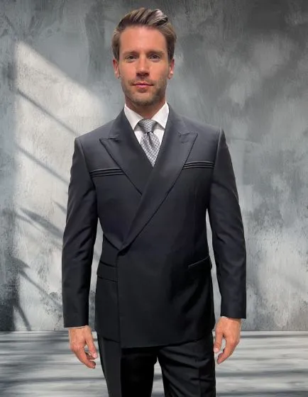 Statement Men's 2 Piece Modern Fit Double Breasted Suit - Sleek Finish sold by Alberto Nardoni