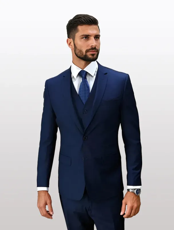 Statement Men's Sapphire 100% Wool Slim Fit Suit sold by Alberto Nardoni