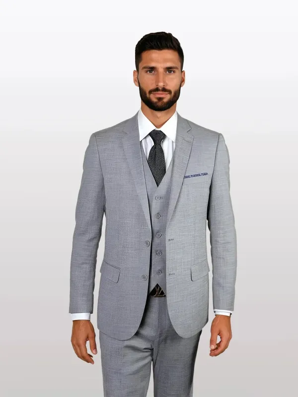 Statement Men's Dusty Grey 100% Wool Slim Fit Suits sold by Alberto Nardoni