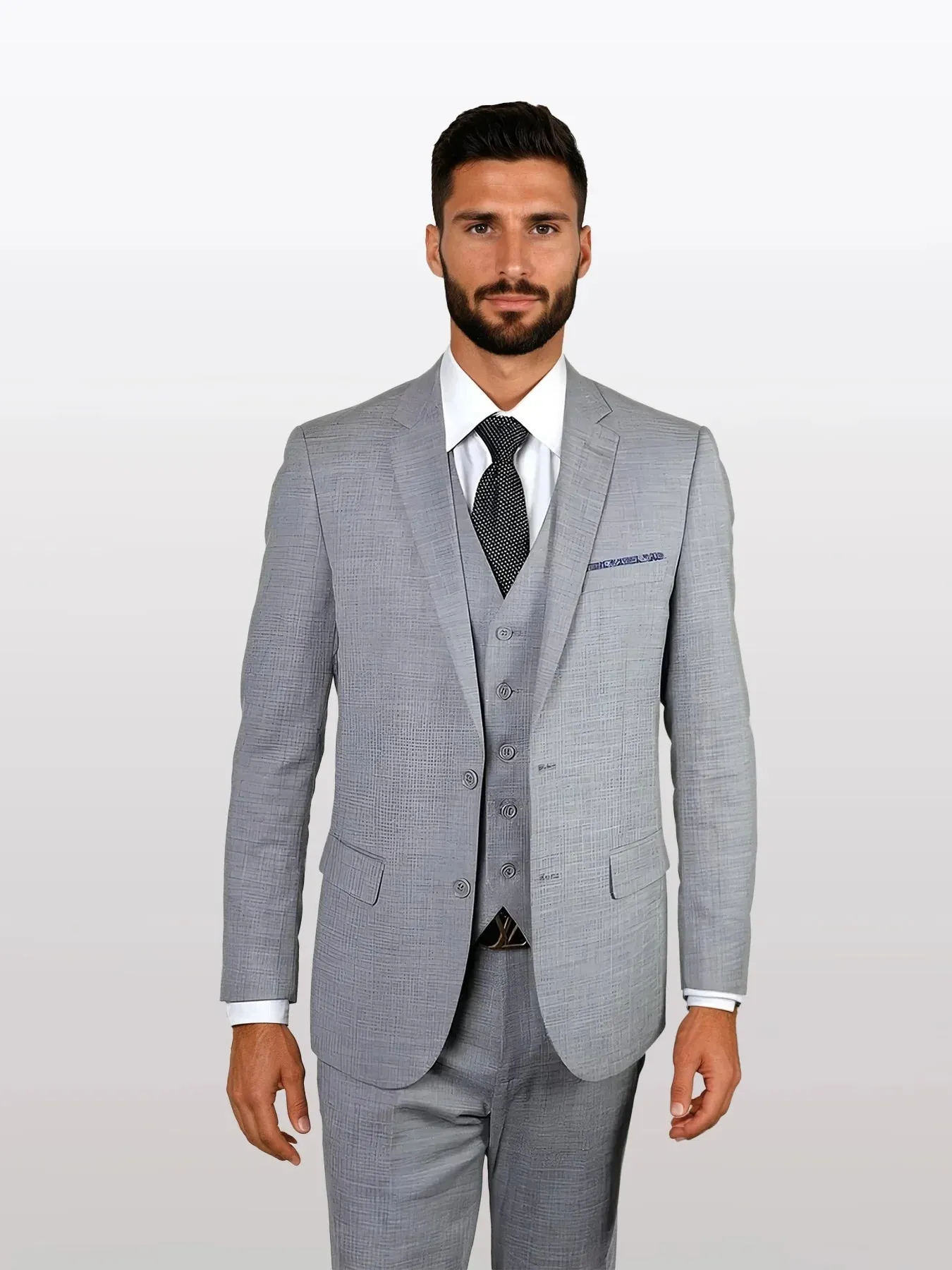 Statement Men's Dusty Grey 100% Wool Slim Fit Suits sold by Alberto Nardoni