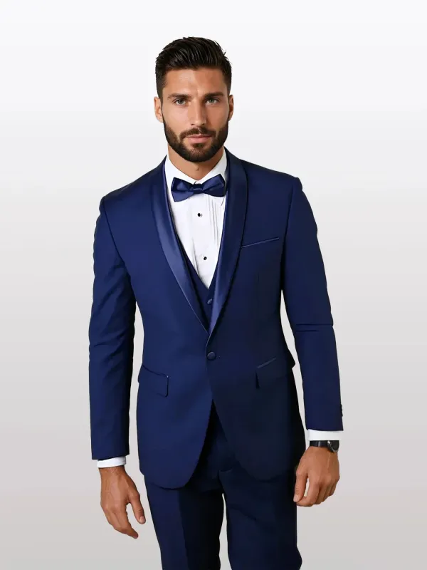 Statement Men's Sapphire Shawl Vested Tuxedos sold by Alberto Nardoni