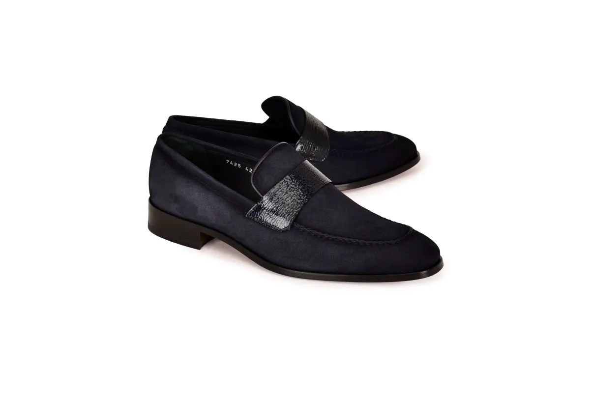 C000212-7425S Loafer-Navy Suede sold by Alberto Nardoni