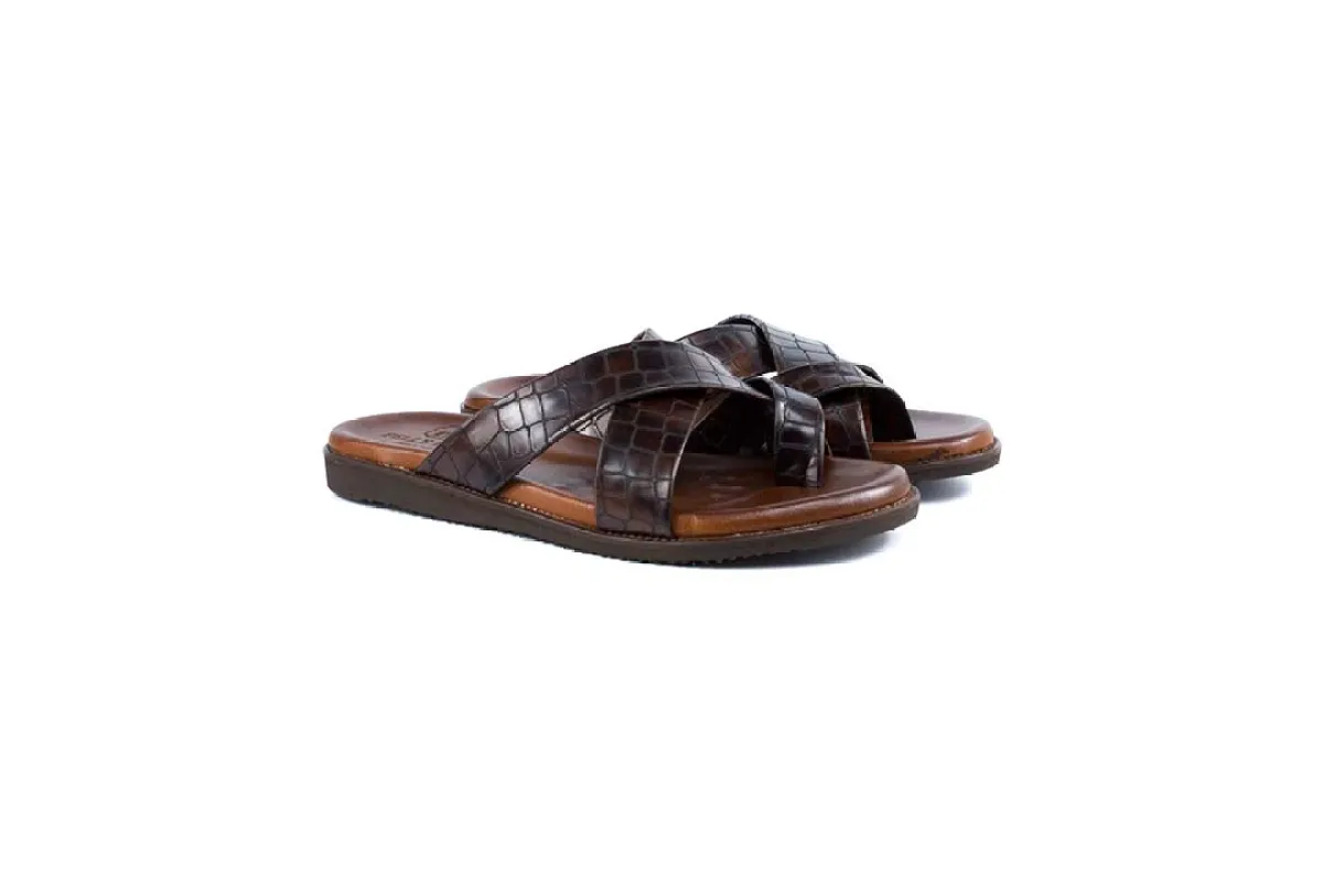 P000931- Resort  Sandal- Brown sold by Alberto Nardoni