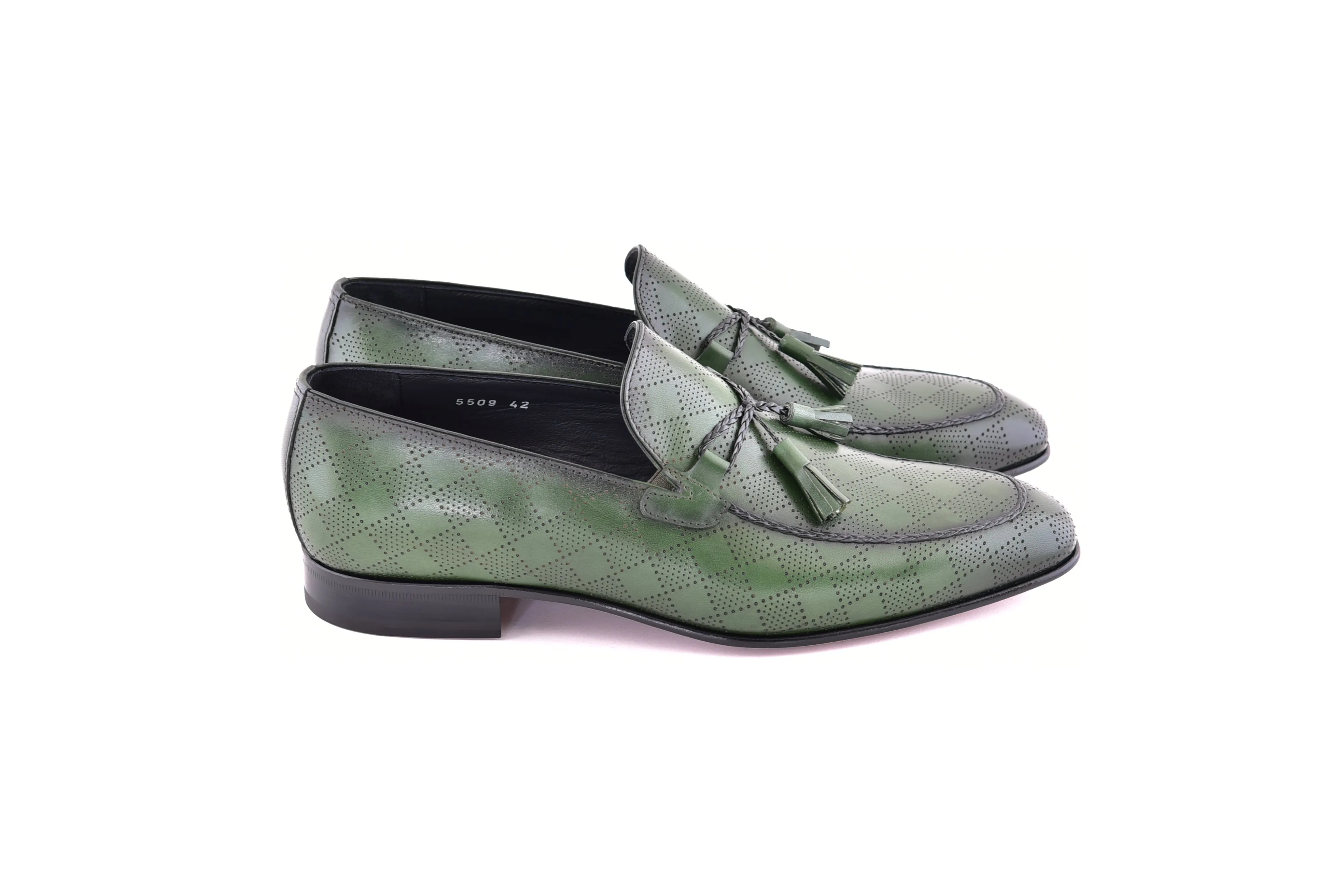 C0001111-5509 Tassel loafer with designed leather-green sold by Alberto Nardoni product image thumbnail 2