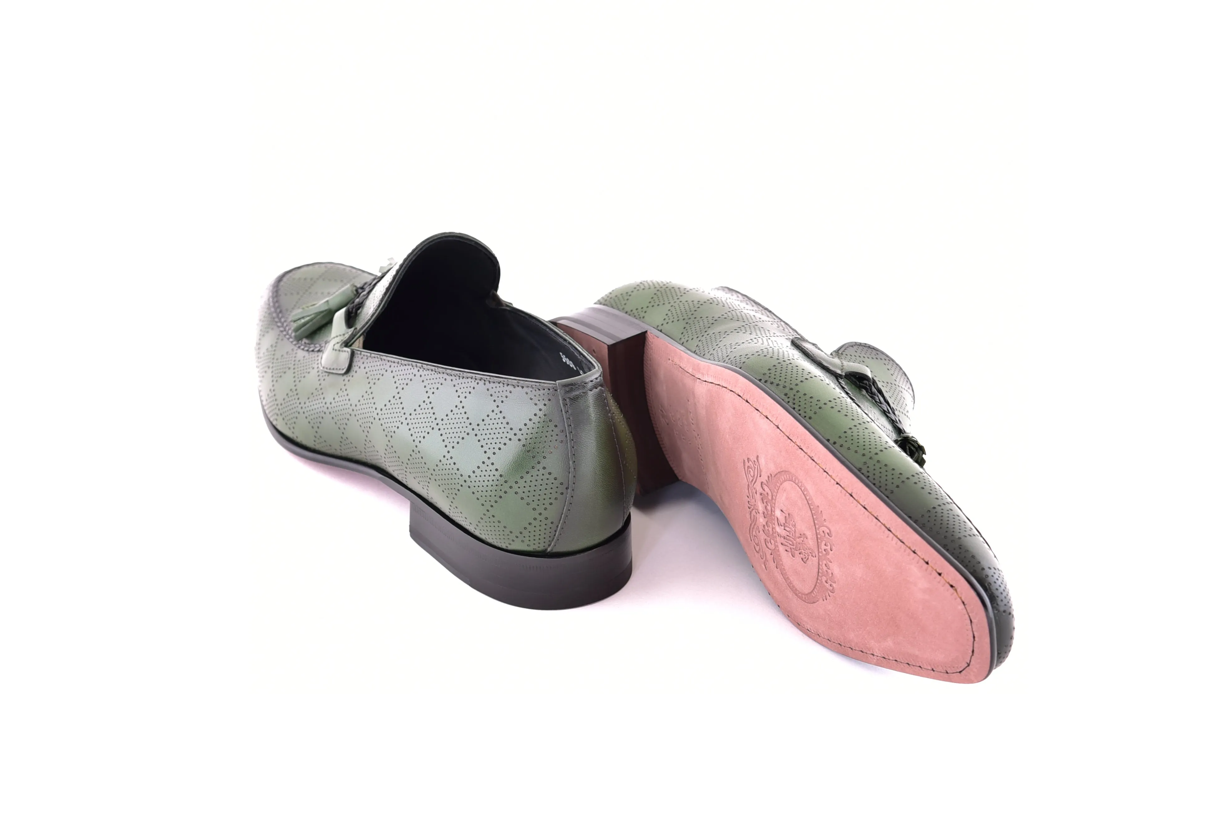 C0001111-5509 Tassel loafer with designed leather-green sold by Alberto Nardoni product image thumbnail 3