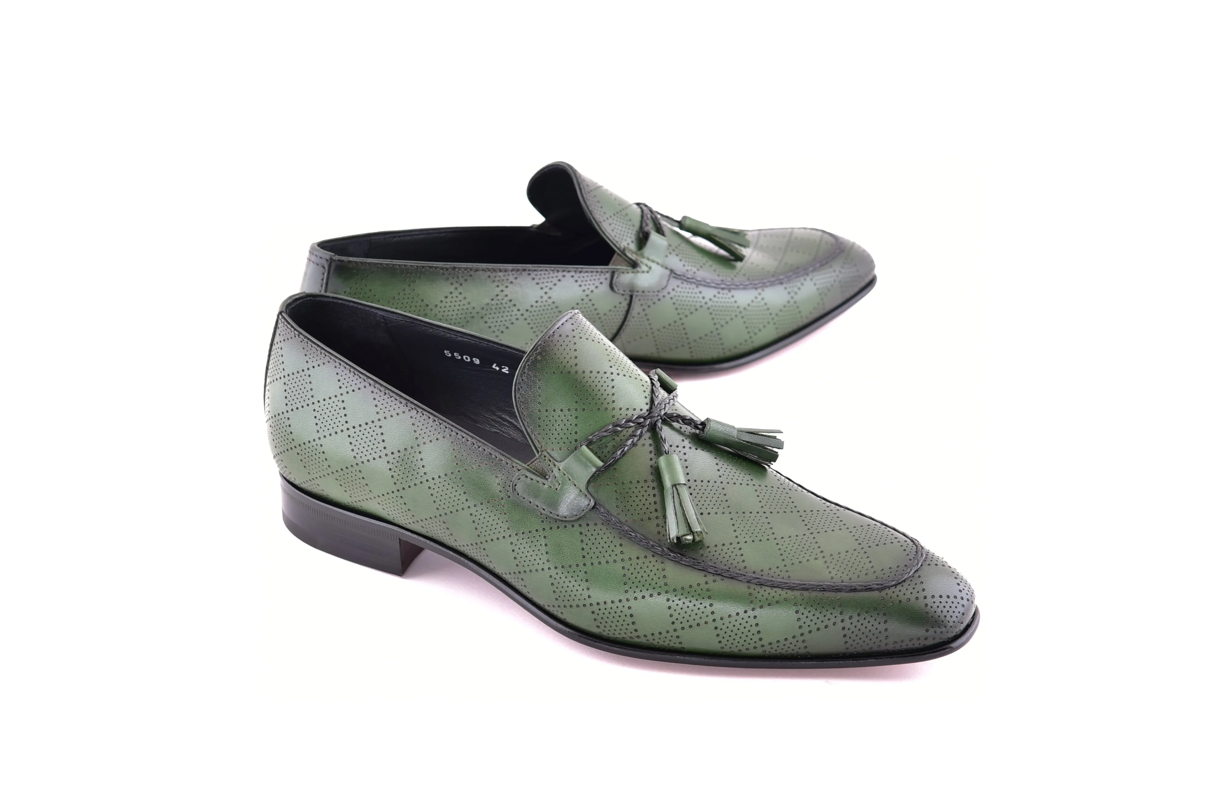 C0001111-5509 Tassel loafer with designed leather-green sold by Alberto Nardoni