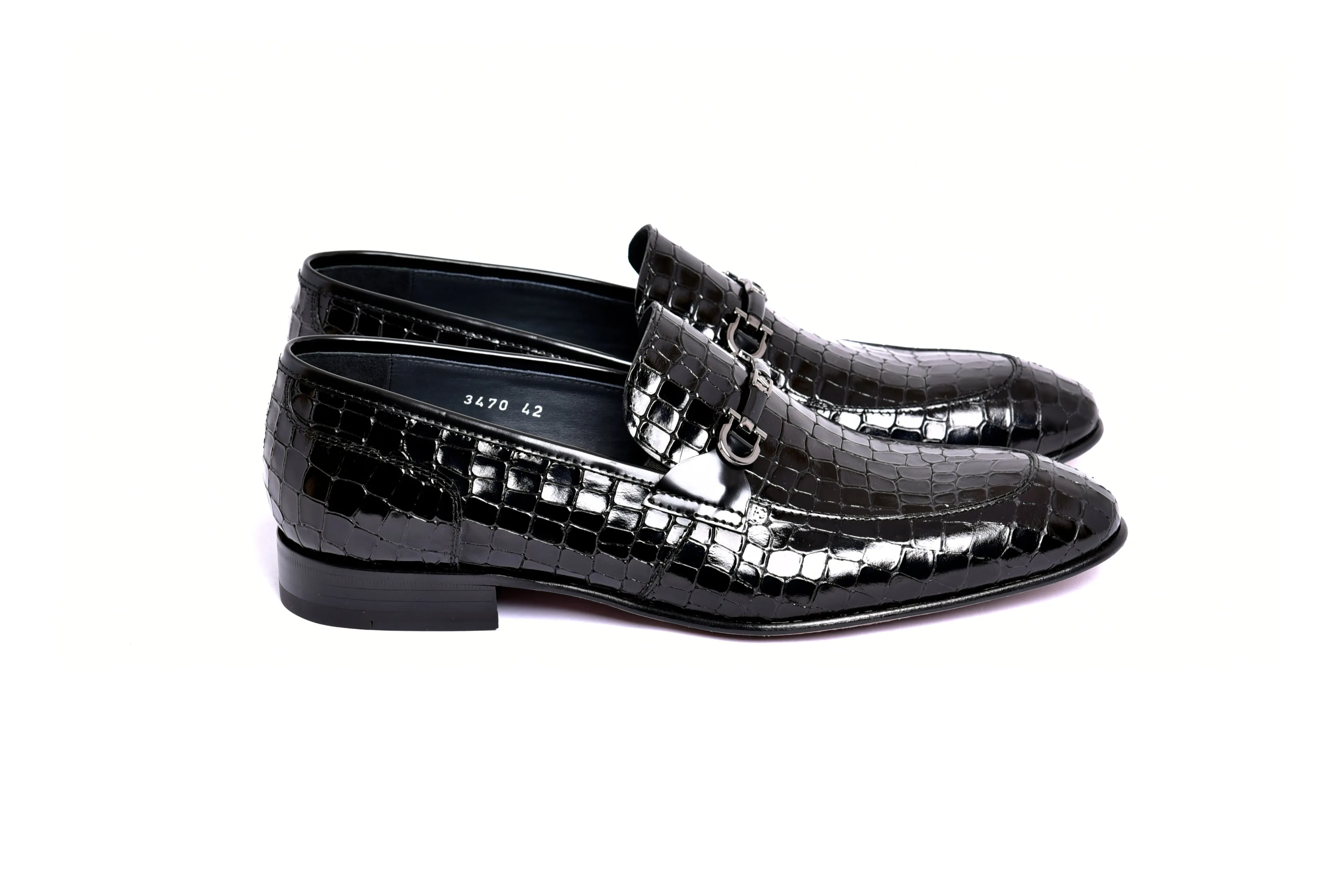 C01707-3470BC Croco Leather with Buckle-Black sold by Alberto Nardoni product image thumbnail 2