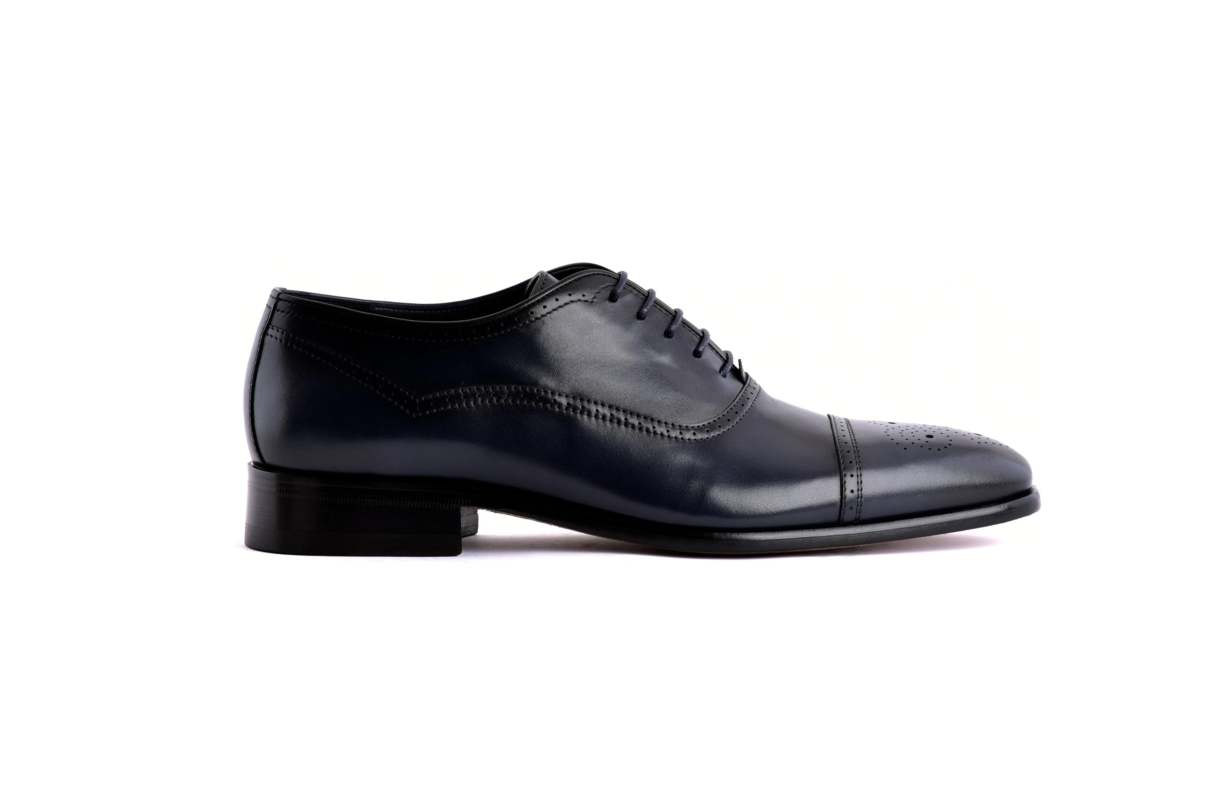 C0001103-7960 Perforated Cap toe lace up- Navy sold by Alberto Nardoni product image thumbnail 4
