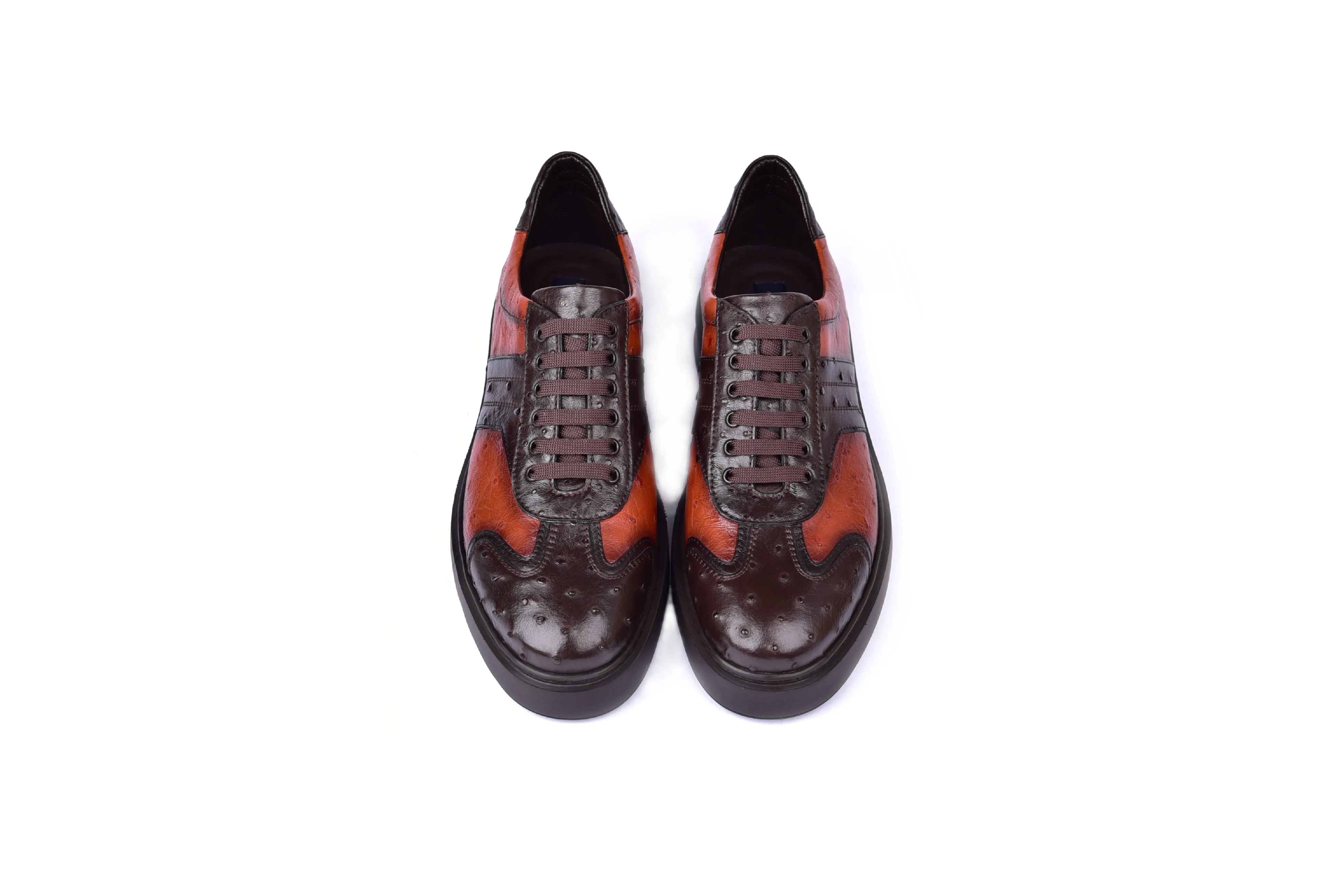 C001302-6988 Full Ostrich Sneaker- Brown sold by Alberto Nardoni product image thumbnail 4