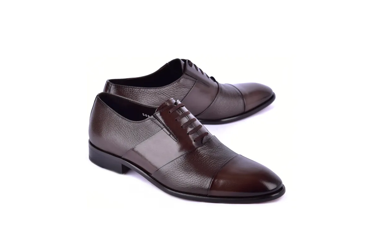 C0144-5691 Cap Toe Tie-less deer skin- Brown sold by Alberto Nardoni