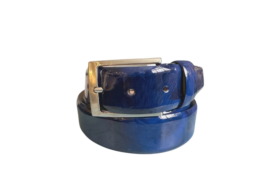CBelt-7249 Belt Marble leather-Blue sold by Alberto Nardoni