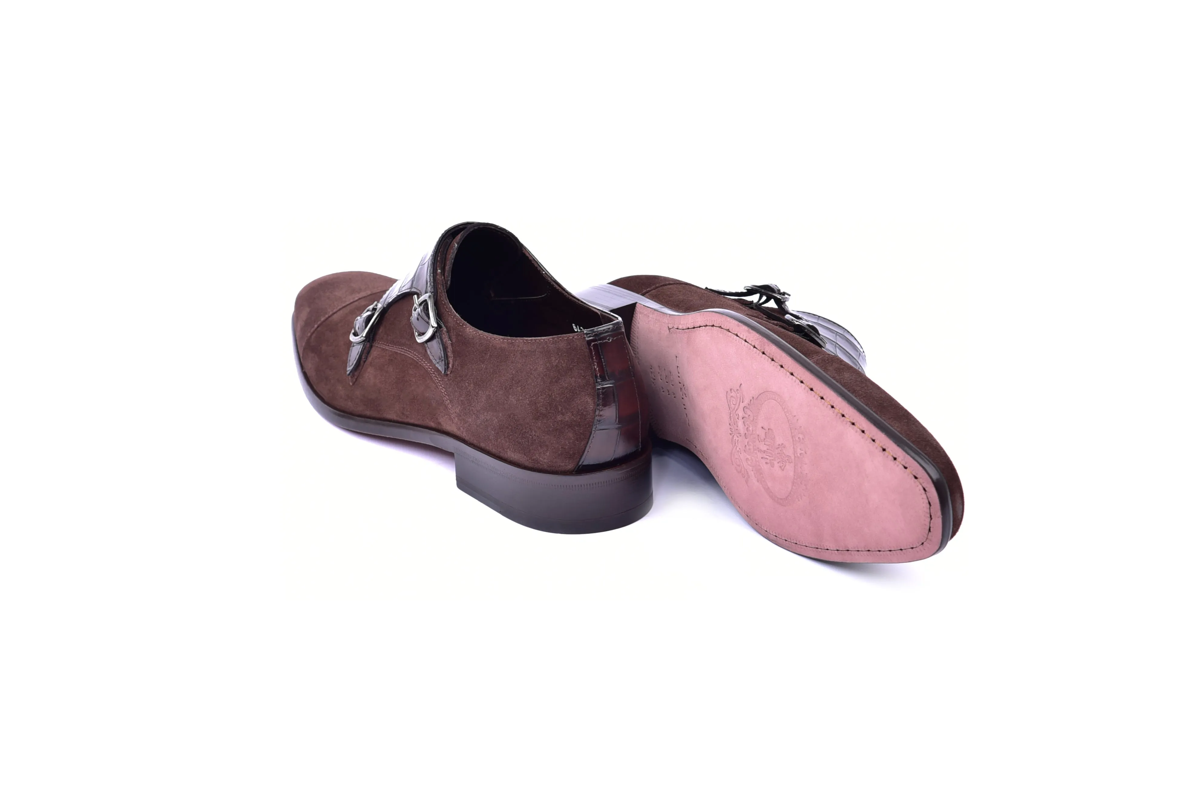 C00016-6433 Cap toe Monk strap-Brown Suede sold by Alberto Nardoni product image thumbnail 3