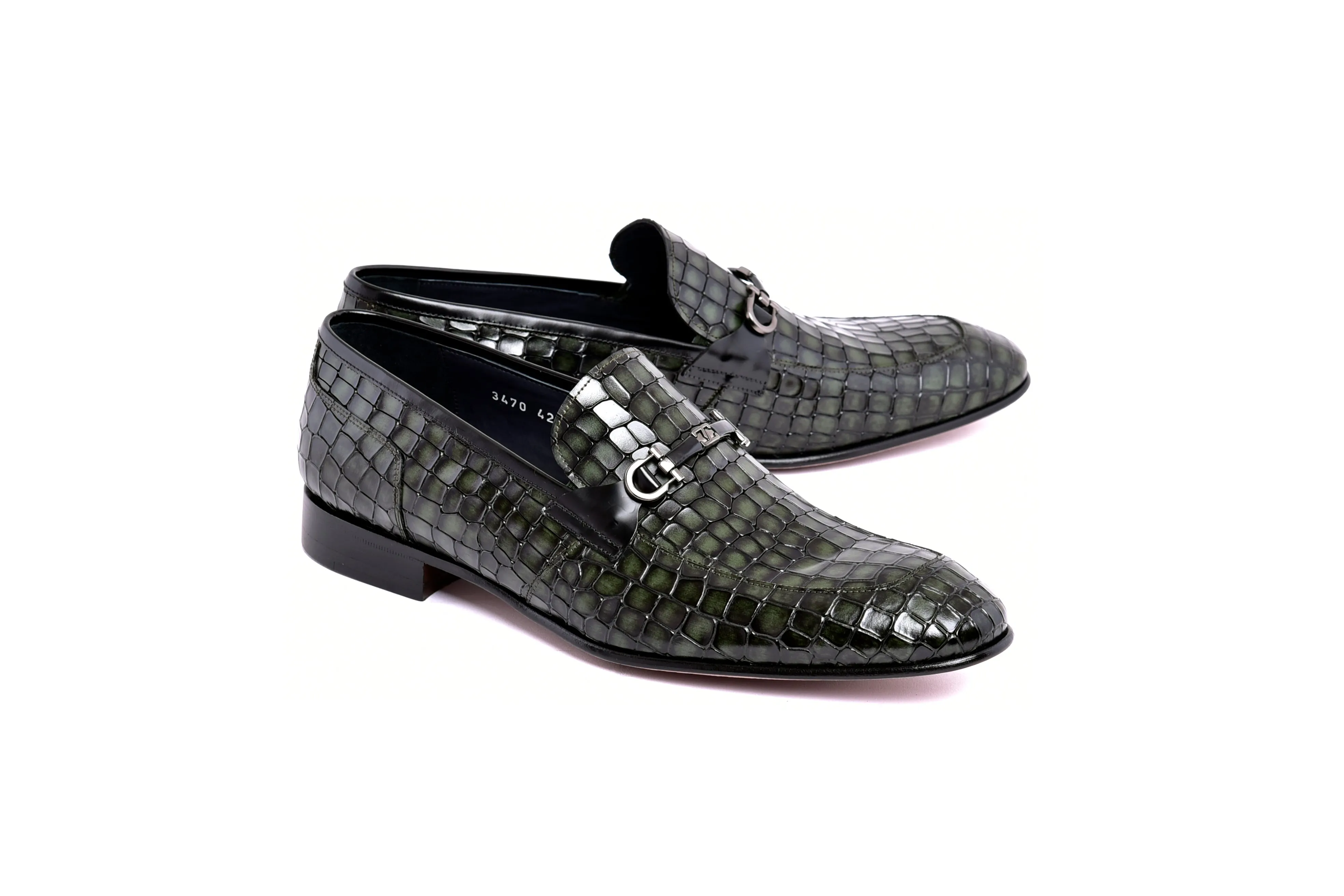 C01708-3470BC Croco Leather with Buckle-Green sold by Alberto Nardoni product image thumbnail 2