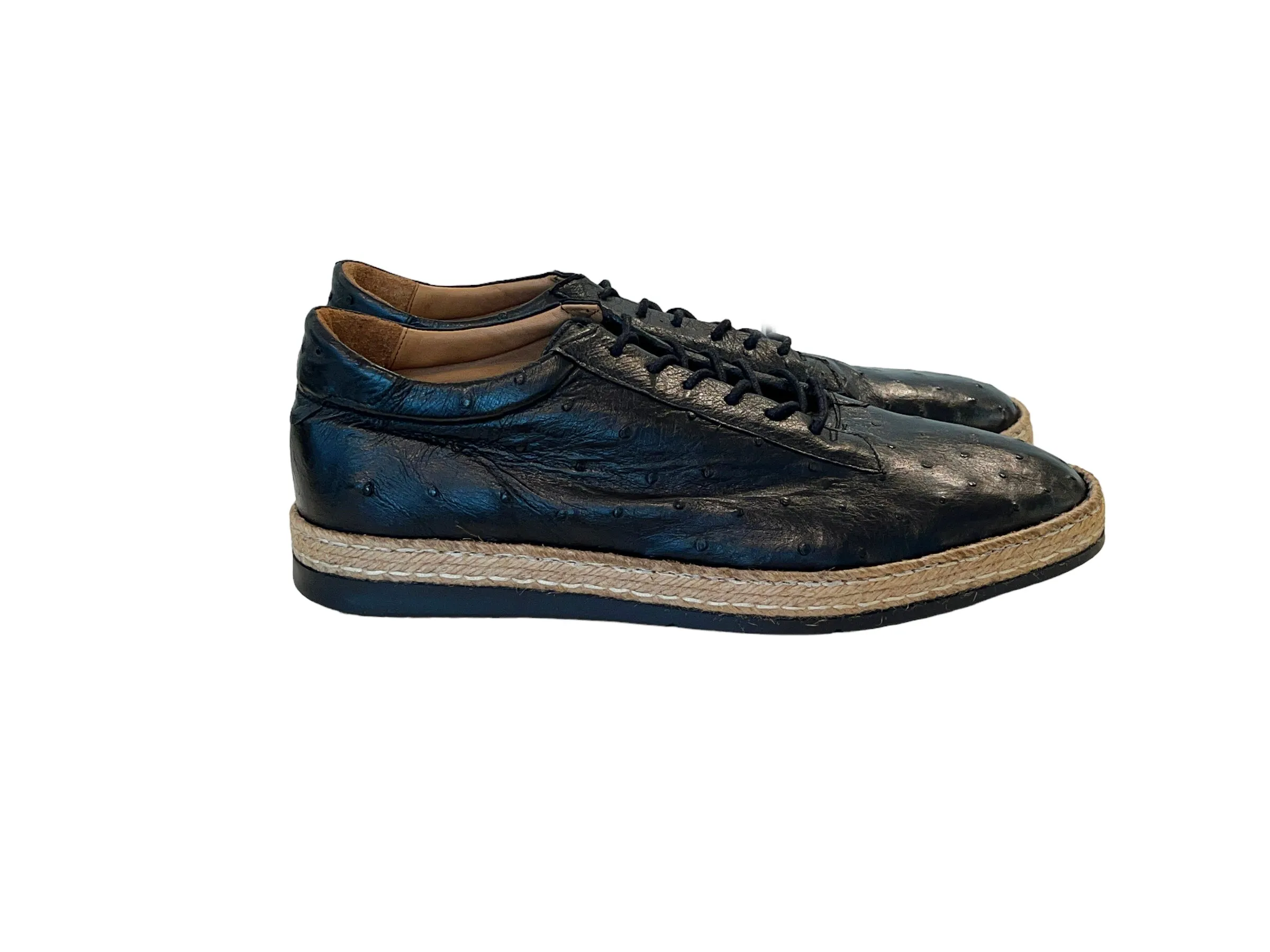 P0105 Monaco Genuine Ostrich Sport- Black sold by Alberto Nardoni product image thumbnail 2