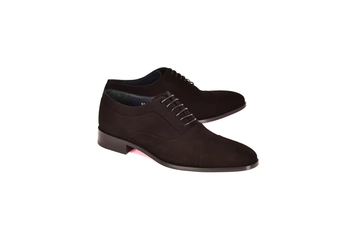 C0001108-6694S Cap toe lace up-Black Suede sold by Alberto Nardoni