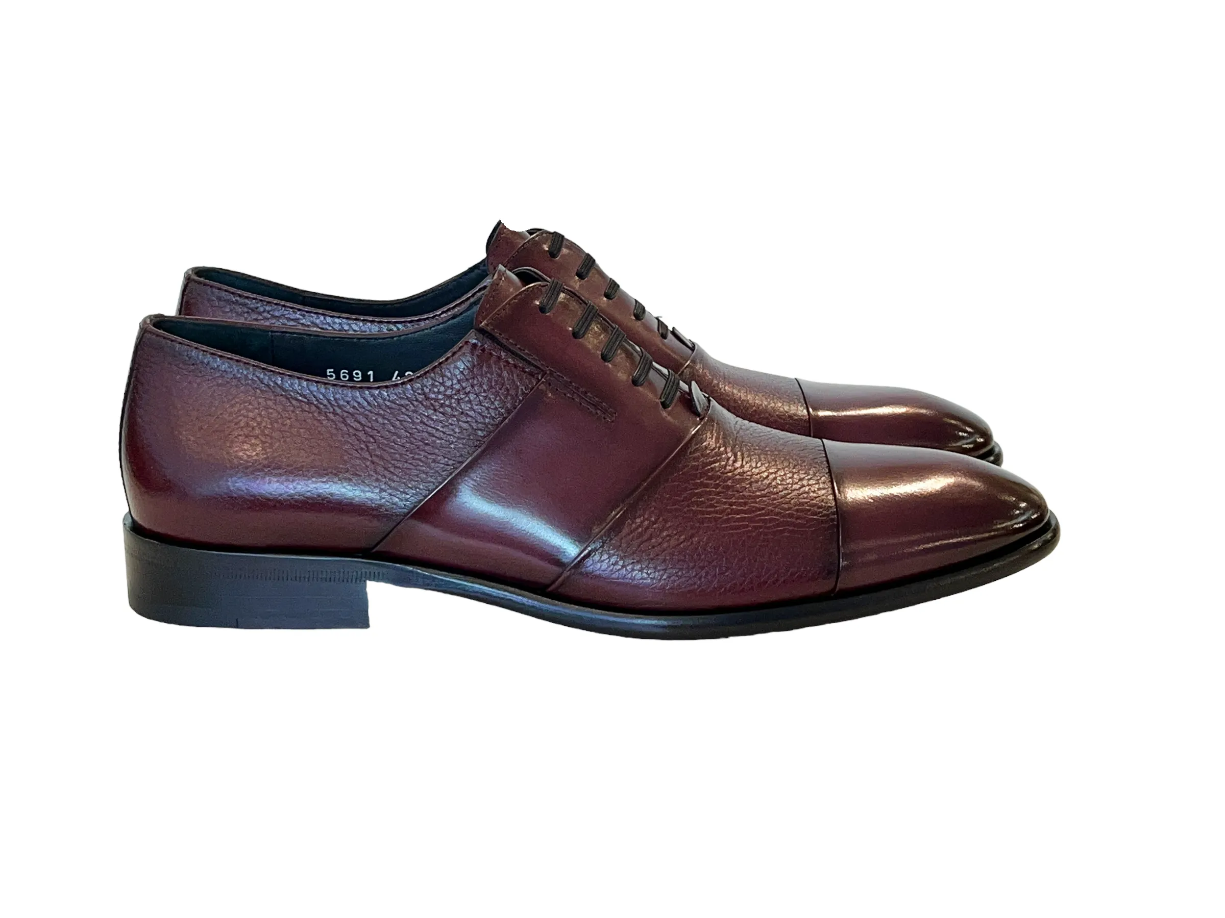 C0142-5691 Cap Toe Tie-less deer skin- Burgundy sold by Alberto Nardoni product image thumbnail 2